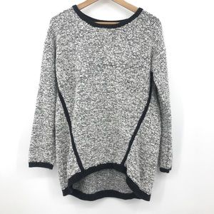 Lou & Grey Hi-Lo Charcoal & White Sweater